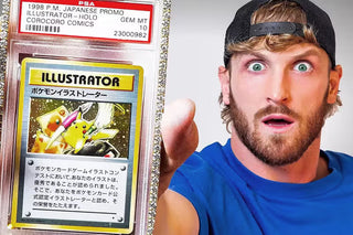 Logan Paul holding PSA-graded Pikachu Illustrator Pokémon card after record-breaking sale