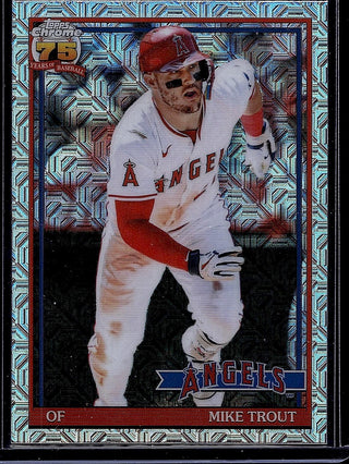 2026 Topps Mike Trout #91C-42 1991 75th Anniversary Chrome Los Angeles Angels