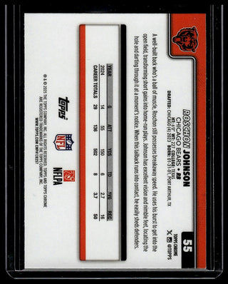 2025 Topps Chrome Roschon Johnson #55 Chicago Bears
