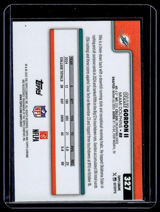 2025 Topps Chrome Ollie Gordon II #327 RC Miami Dolphins