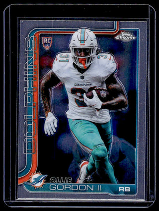 2025 Topps Chrome Ollie Gordon II #327 RC Miami Dolphins