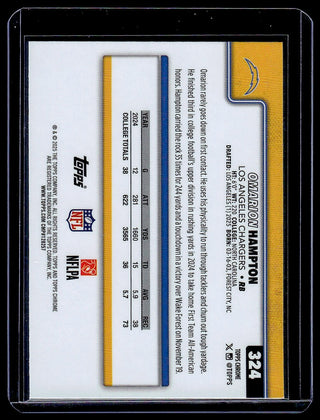 2025 Topps Chrome Omarion Hampton #324 RC Los Angeles Chargers