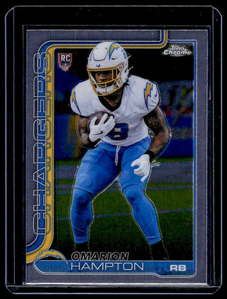 2025 Topps Chrome Omarion Hampton #324 RC Los Angeles Chargers