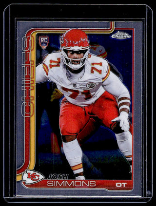 2025 Topps Chrome Josh Simmons #304 RC Kansas City Chiefs