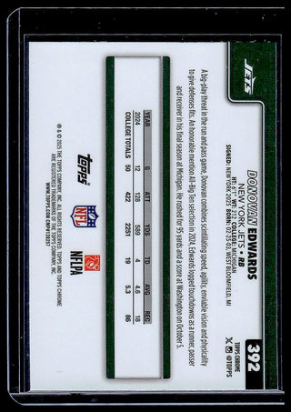 2025 Topps Chrome Donovan Edwards #392 RC New York Jets
