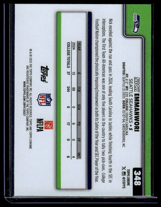 2025 Topps Chrome Nick Emmanwori #348 RC Seattle Seahawks