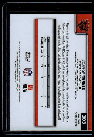 2025 Topps Chrome Shemar Turner #303 RC Chicago Bears
