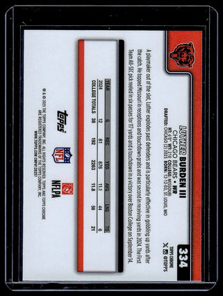 2025 Topps Chrome Luther Burden III #334 RC Chicago Bears