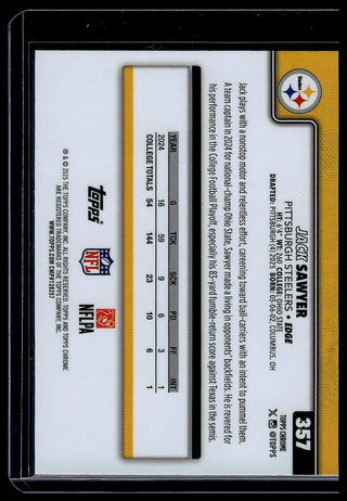 2025 Topps Chrome Jack Sawyer #357 RC Pittsburgh Steelers