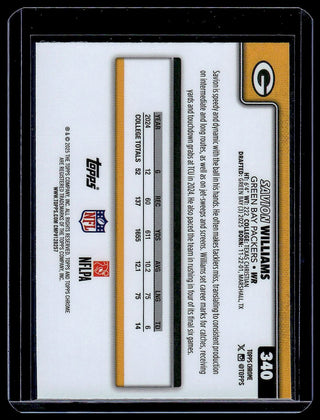 2025 Topps Chrome Savion Williams #340 RC Green Bay Packers