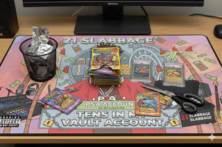 21 Slabbage Card Break Mat – “Tens in My PSA Account” Premium Rip Mat (36” x 18”)