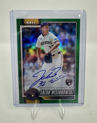 2026 Topps Series 1 Jacob Misiorowski RC Real One Auto Green 70/99 Brewers RC